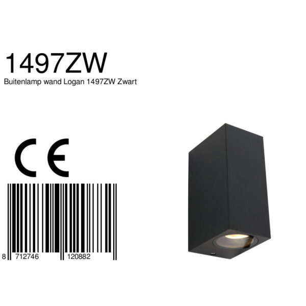 Shada Santa Francisco wandlamp - buiten - 15 cm hoog - incl. GU10 - zwart - Image 8