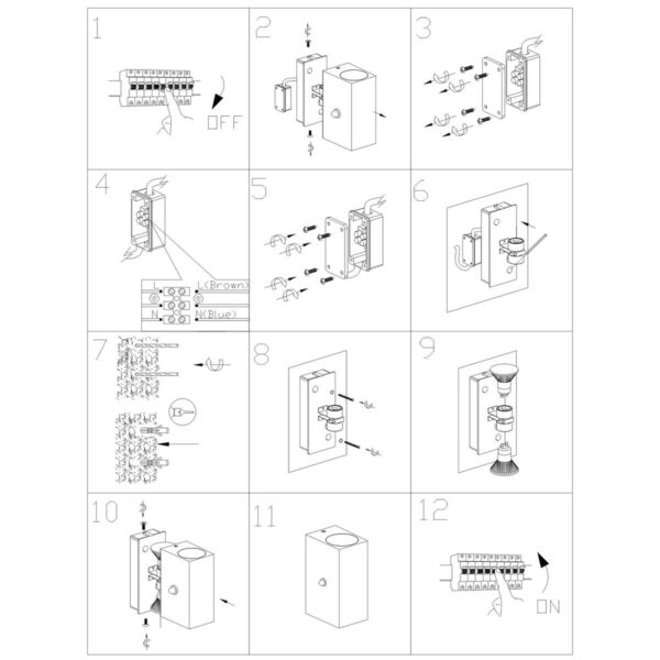 Steinhauer Poro wandlamp - IP44 - schemersensor - incl. GU10 lichtbronnen - rechthoekig - zwart - Image 8