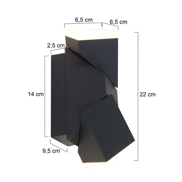 Shada Oslo wandlamp - buiten - IP44 - 22 cm hoog -  incl. lichtbronnen - antraciet - Image 6