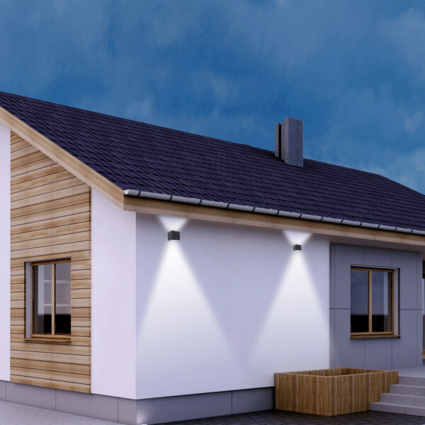 Steinhauer Cebu buitenlamp - vierkant 10 cm - lichtsensor - incl. ingebouwd LED - zwart - Image 2