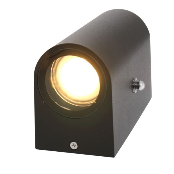 Steinhauer Poro wandlamp - IP44 - schemersensor - incl. GU10 lichtbronnen - halfrond - zwart - Image 5