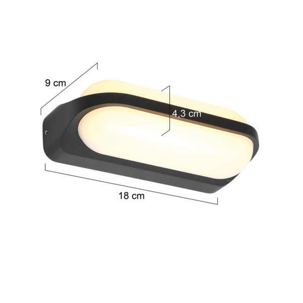 Steinhauer Siargao buitenlamp - wandlamp - 18 cm breed - ingebouwd LED - twee lichts - zwart - Image 7