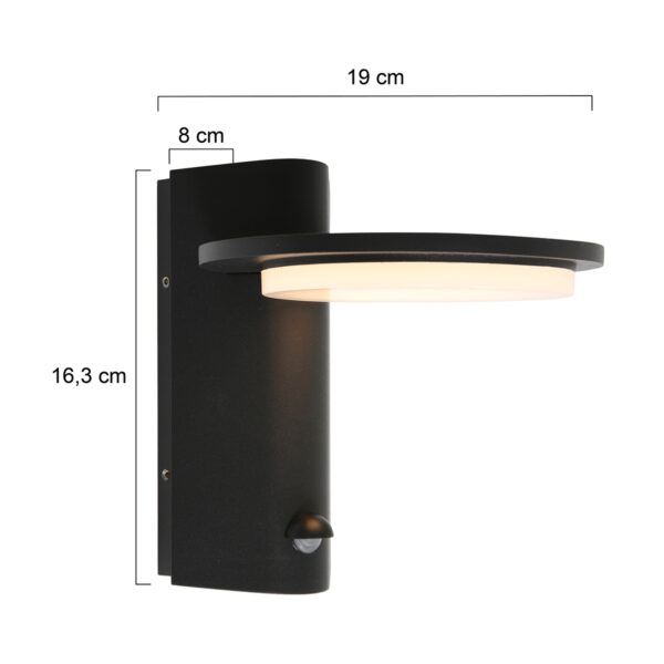 Steinhauer Luzon Buitenlamp - wandlamp - ingebouwd LED - met dag en nacht sensor - zwart - Image 7
