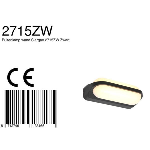 Steinhauer Siargao buitenlamp - wandlamp - 18 cm breed - ingebouwd LED - twee lichts - zwart - Image 8