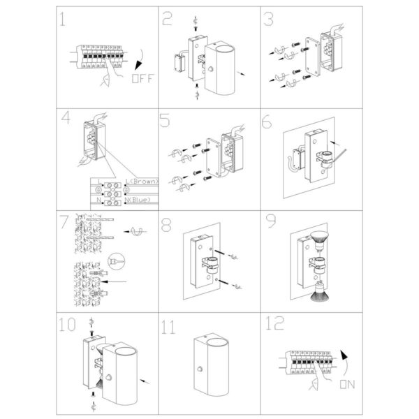 Steinhauer Poro wandlamp - IP44 - schemersensor - incl. GU10 lichtbronnen - halfrond - zwart - Image 8