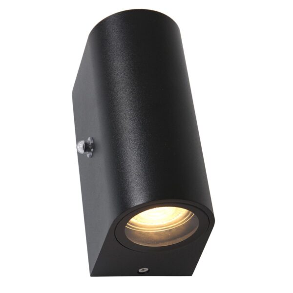 Steinhauer Poro wandlamp - IP44 - schemersensor - incl. GU10 lichtbronnen - halfrond - zwart - Image 9