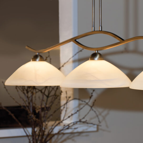 Steinhauer Capri hanglamp - drielichts - 112 cm breed - kap Ø30 cm - E27 - brons - Afbeelding 2