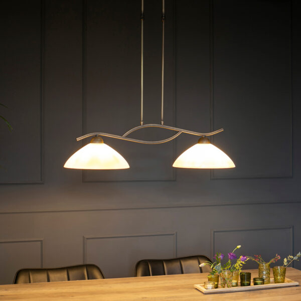 Steinhauer Capri hanglamp - tweelichts - 80 cm breed - E27 - kap Ø30 cm - brons - Image 2