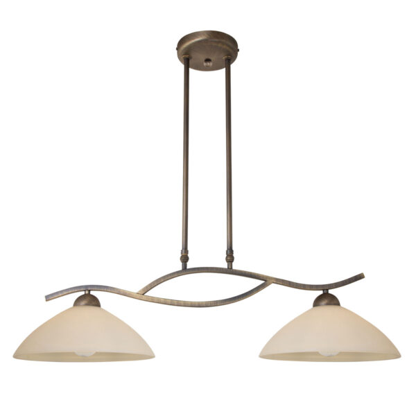 Steinhauer Capri hanglamp - tweelichts - 80 cm breed - E27 - kap Ø30 cm - brons - Image 9