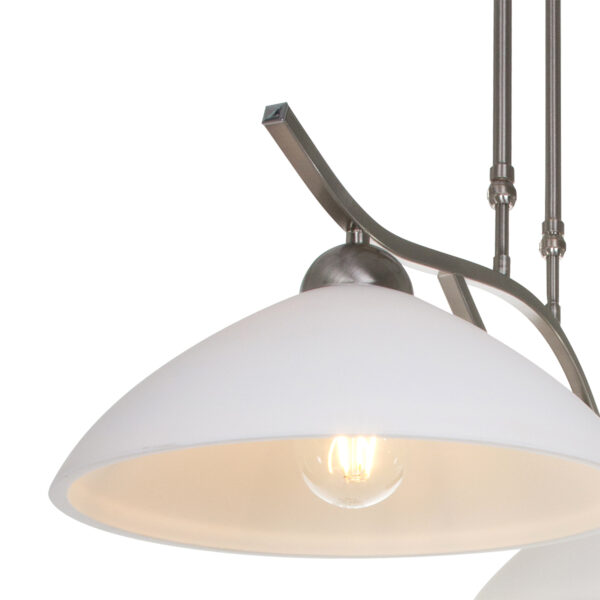 Steinhauer Capri hanglamp - tweelichts - 80 cm breed - E27 - kap Ø30 cm - staal - Image 5
