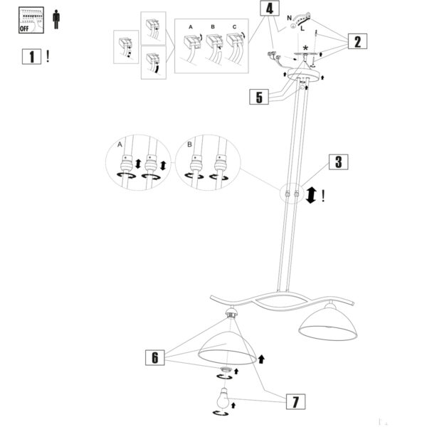 Steinhauer Capri hanglamp - drielichts - 112 cm breed - kap Ø30 cm - E27 - staal - Image 9