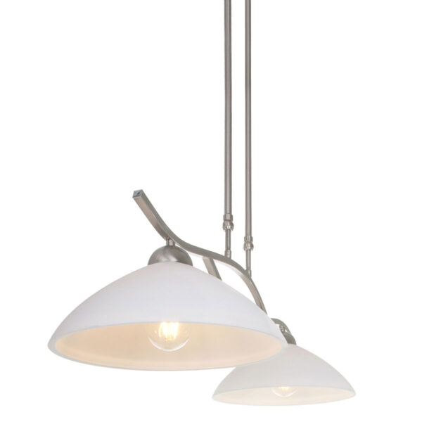 Steinhauer Capri hanglamp - tweelichts - 80 cm breed - E27 - kap Ø30 cm - staal - Image 10