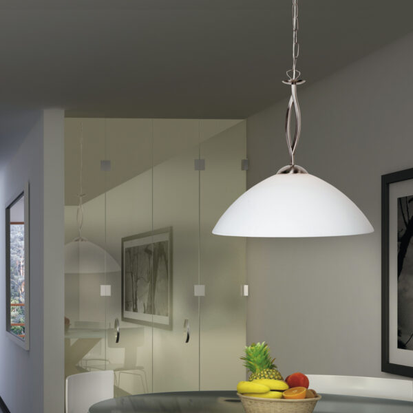 Steinhauer Capri hanglamp - Ø45 cm - glazen kap - E27 - staal - Image 2