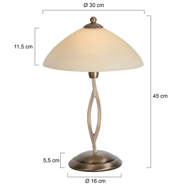 Steinhauer Capri schemer tafellamp - 45 cm hoog - kap Ø25 cm - E27 - brons - Image 7