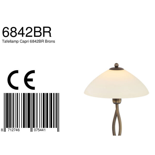 Steinhauer Capri schemer tafellamp - 45 cm hoog - kap Ø25 cm - E27 - brons - Image 8