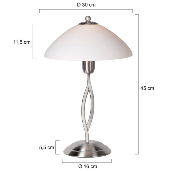 Steinhauer Capri schemer tafellamp - 45 cm hoog - kap Ø25 cm - E27 - staal - Image 7