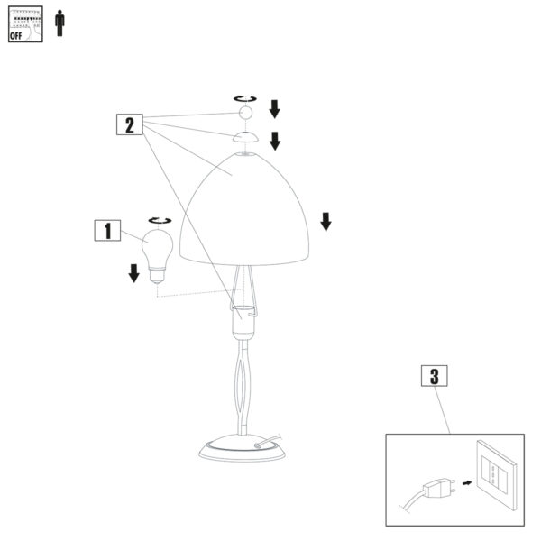 Steinhauer Capri schemer tafellamp - 45 cm hoog - kap Ø25 cm - E27 - staal - Image 9