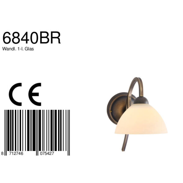 Steinhauer Capri wandlamp - ⌀17 cm - 31 cm hoog - incl. snoer - brons en crème - Image 6