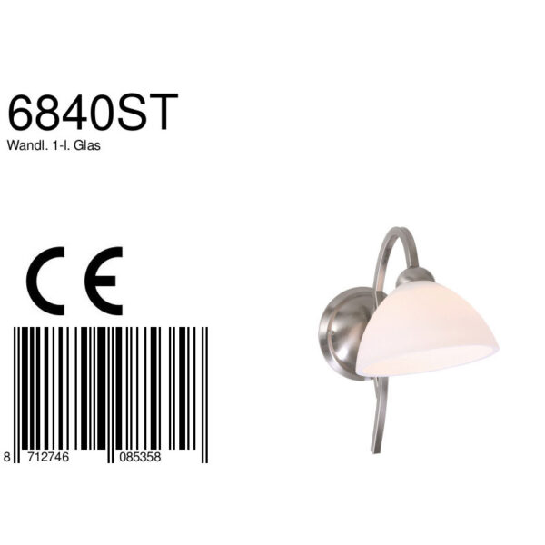 Steinhauer Capri wandlamp - ⌀17 cm - 31 cm hoog - incl. snoer - staal - Image 5