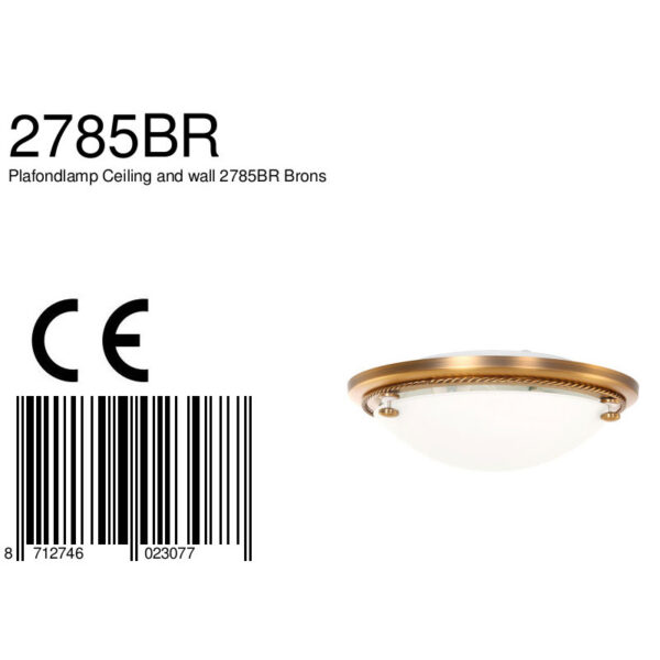 Steinhauer Ceiling and wall plafonnière - klassiek - brons - Ø 29 cm - E27 - brons - Image 8