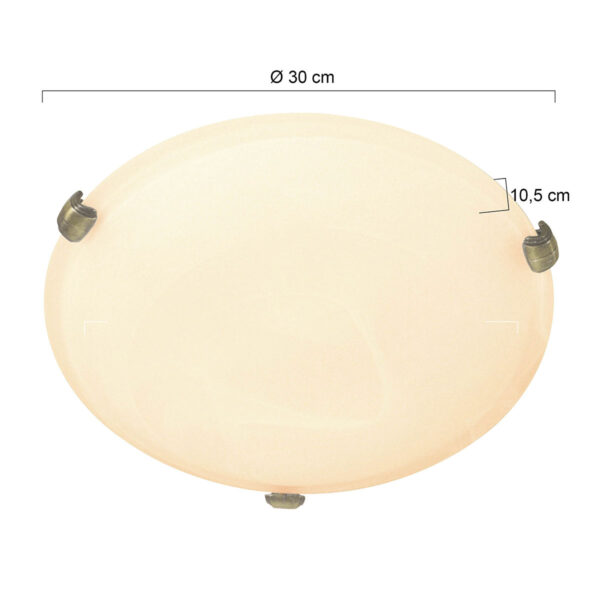 Steinhauer Ceiling and Wall plafonnière - met klem details - Ø 30 cm - E27 - brons - Image 4