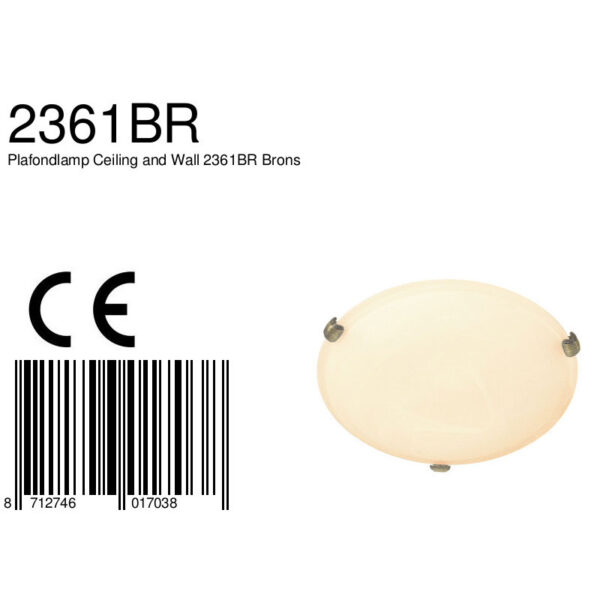 Steinhauer Ceiling and Wall plafonnière - met klem details - Ø 30 cm - E27 - brons - Image 5
