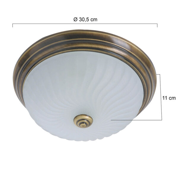 Steinhauer Ceiling plafonnière - met klassieke elementen - Ø 31 cm - E27 - brons - Image 6