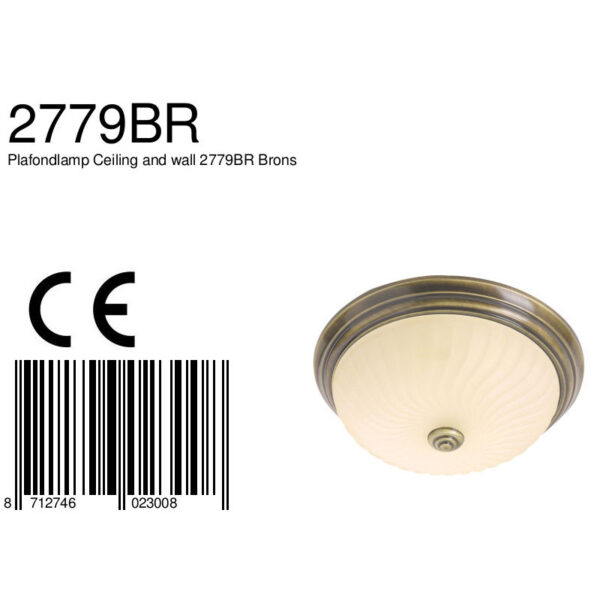 Steinhauer Ceiling plafonnière - met klassieke elementen - Ø 31 cm - E27 - brons - Image 7