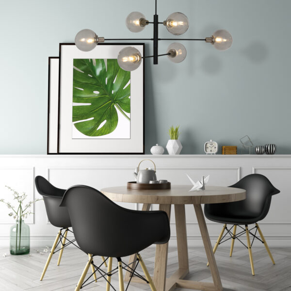 Steinhauer Constellation hanglamp - zeslichts - E14 - rookglas - zwart - Image 2