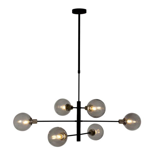 Steinhauer Constellation hanglamp - zeslichts - E14 - rookglas - zwart - Image 12
