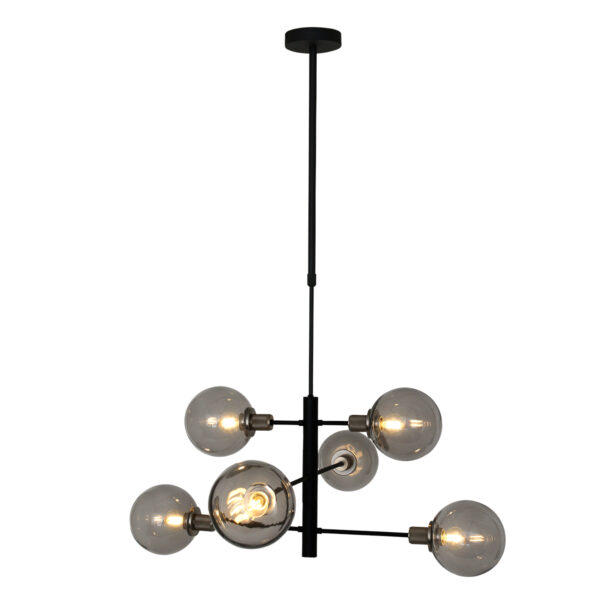 Steinhauer Constellation hanglamp - zeslichts - E14 - rookglas - zwart - Image 13