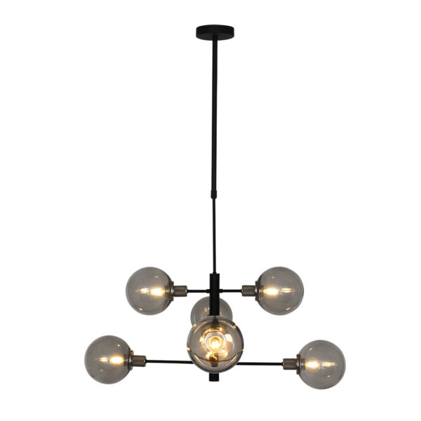 Steinhauer Constellation hanglamp - zeslichts - E14 - rookglas - zwart - Image 14