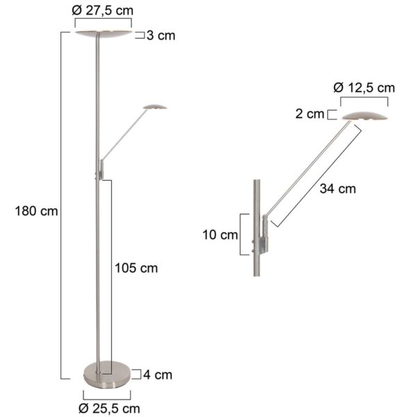 Steinhauer Daphne vloerlamp – ø 27,5 cm –– staal - Image 6