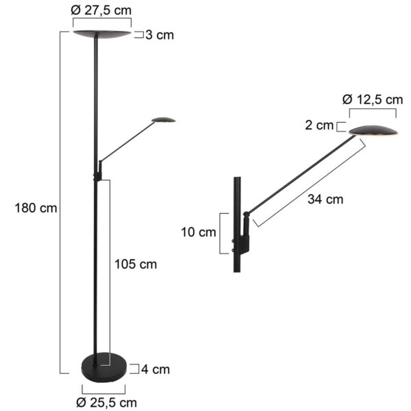 Vloerlamp met leeslampje Steinhauer Daphne - Image 7