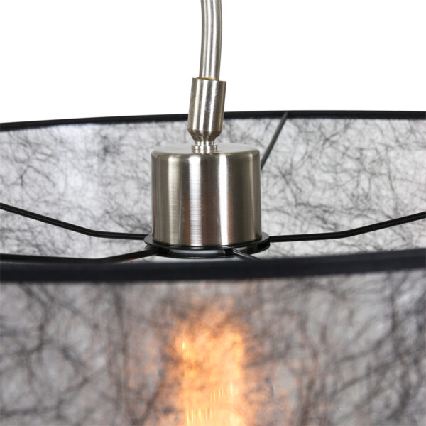 Steinhauer Gramineus wandlamp - met lange arm - uitschuifbaar - met zwarte kap - 120 cm diep - E27 - staal - Image 2