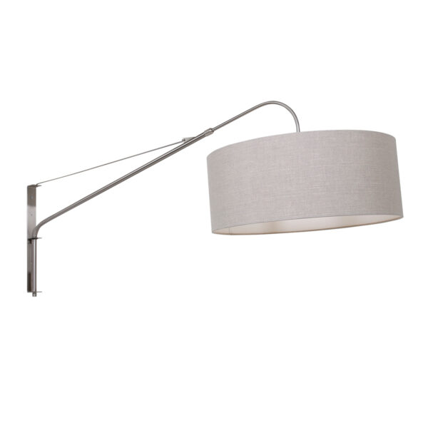 Steinhauer Gramineus wandlamp - met lange arm - met beige kap - 120 cm diep - uitschuifbaar - E27 - staal - Image 8
