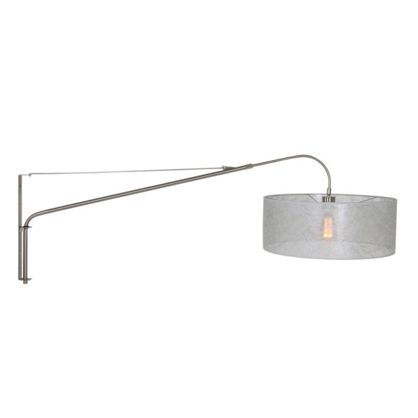 Steinhauer Gramineus wandlamp - met lange arm - met zilveren kap - 120 cm diep - E27 - uitschuifbaar - staal - Image 9