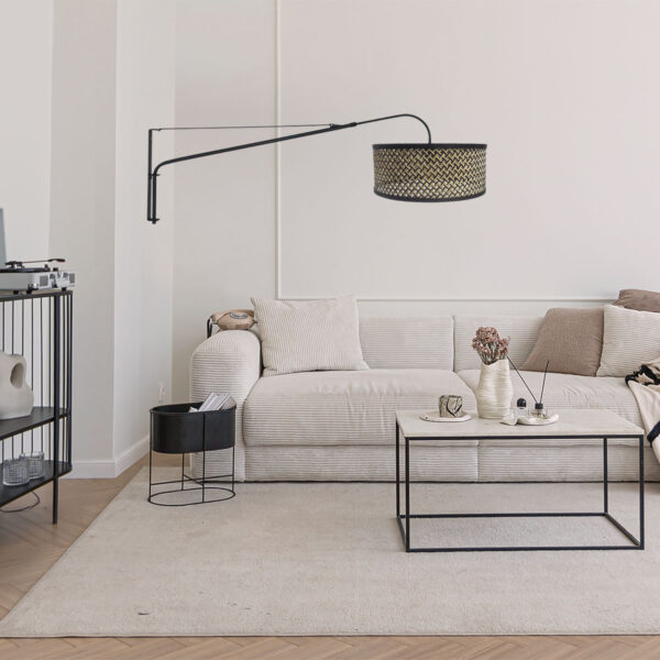 Steinhauer Elegant classy wandlamp – E27 (grote fitting) – naturel en zwart - Image 2