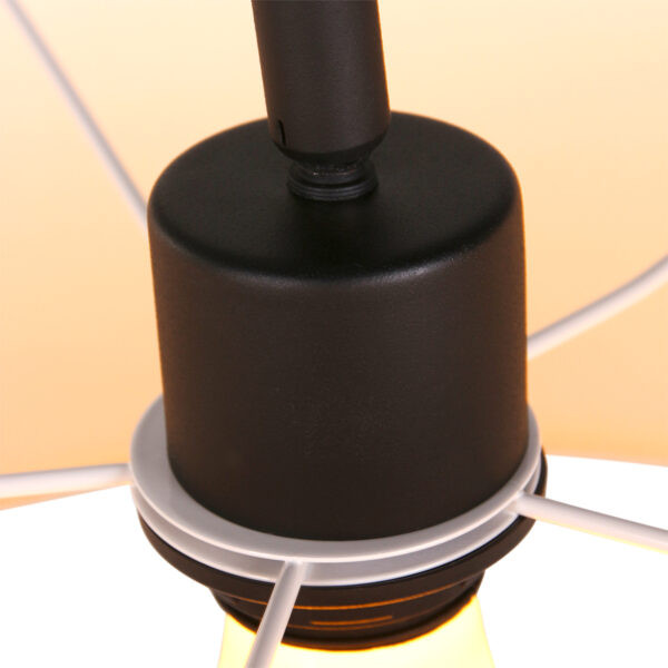 Steinhauer Gramineus wandlamp - met lange arm - met crème kap - 120 cm diep - E27 - zwart - Image 12