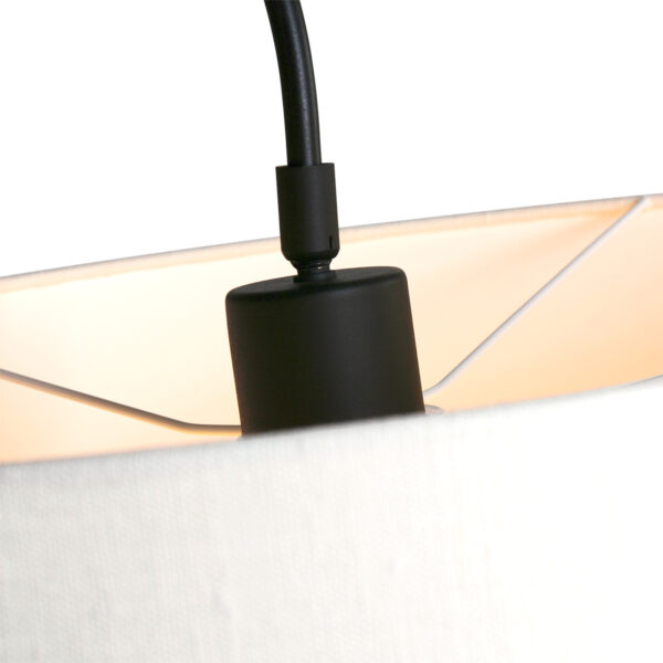 Steinhauer Gramineus wandlamp - met lange arm - met crème kap - 120 cm diep - E27 - zwart - Image 4