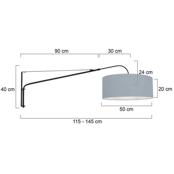 Steinhauer Elegant classy wandlamp – E27 (grote fitting) – Zwart - Image 5