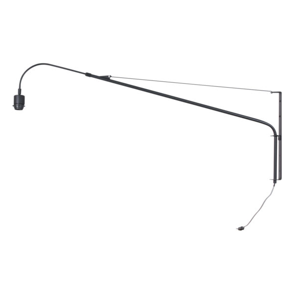 Steinhauer Gramineus wandlamp - zwenkarm - 130cm lang - E27 - zonder kap - zwart - Image 8