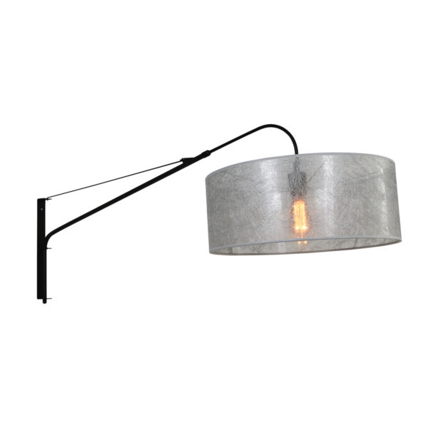 Steinhauer Gramineus wandlamp - met lange arm - met zilveren kap - 120 cm diep - E27 - zwart - Image 8