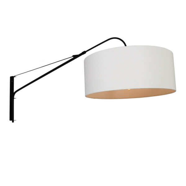 Steinhauer Gramineus wandlamp - met lange arm - met crème kap - 120 cm diep - E27 - zwart - Image 9