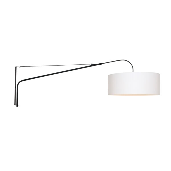 Steinhauer Gramineus wandlamp - met lange arm - met witte kap - 120 cm diep - E27 - zwart - Image 9