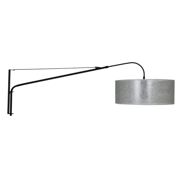 Steinhauer Gramineus wandlamp - met lange arm - met zilveren kap - 120 cm diep - E27 - zwart - Image 10