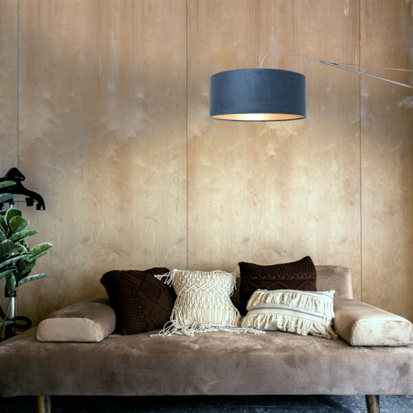 Steinhauer Elegant Classy wandlamp - lange arm -  145 cm diep - staalkleurig met blauwe kap - Image 2