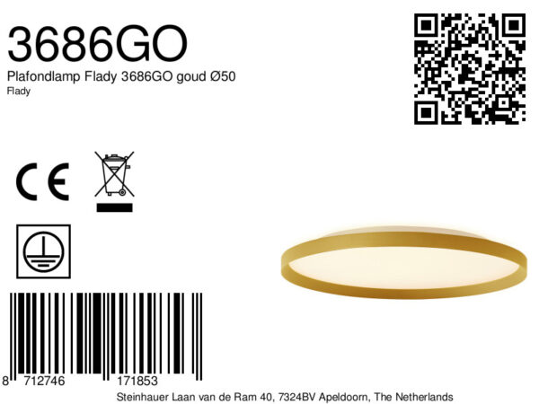 Steinhauer Flady plafonnieres – ø 50 cm – Ingebouwd (LED) – goud - Image 6