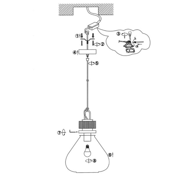 Steinhauer Flere hanglamp - E27 - in  hoogte verstelbaar - ⌀23 cm - rookglas - Image 7