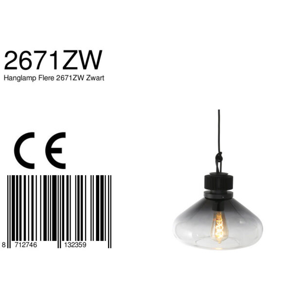 Steinhauer Flere hanglamp - E27 - in  hoogte verstelbaar - ⌀30 cm - rookglas - Image 6
